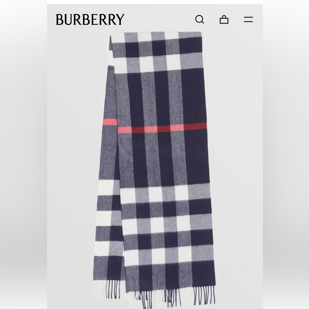 NWT- Burberry Navy scarf